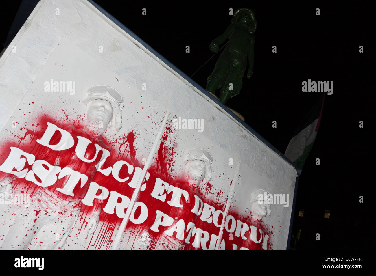 Politischer protest Banner, außerhalb des Hauses des Parlaments in London aufgenommen. Stockfoto