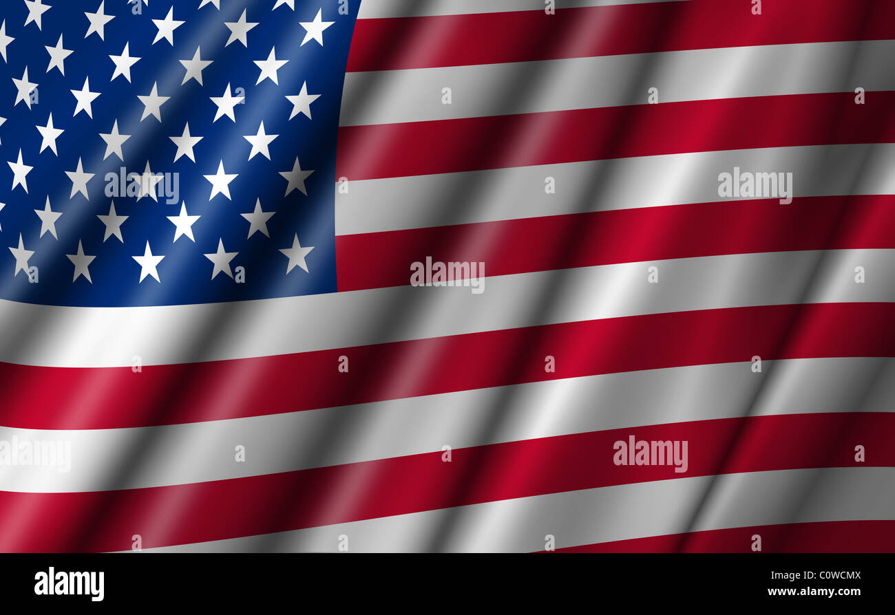 USA-Stars And Stripes fliegen amerikanische Flagge Illustration Stockfoto