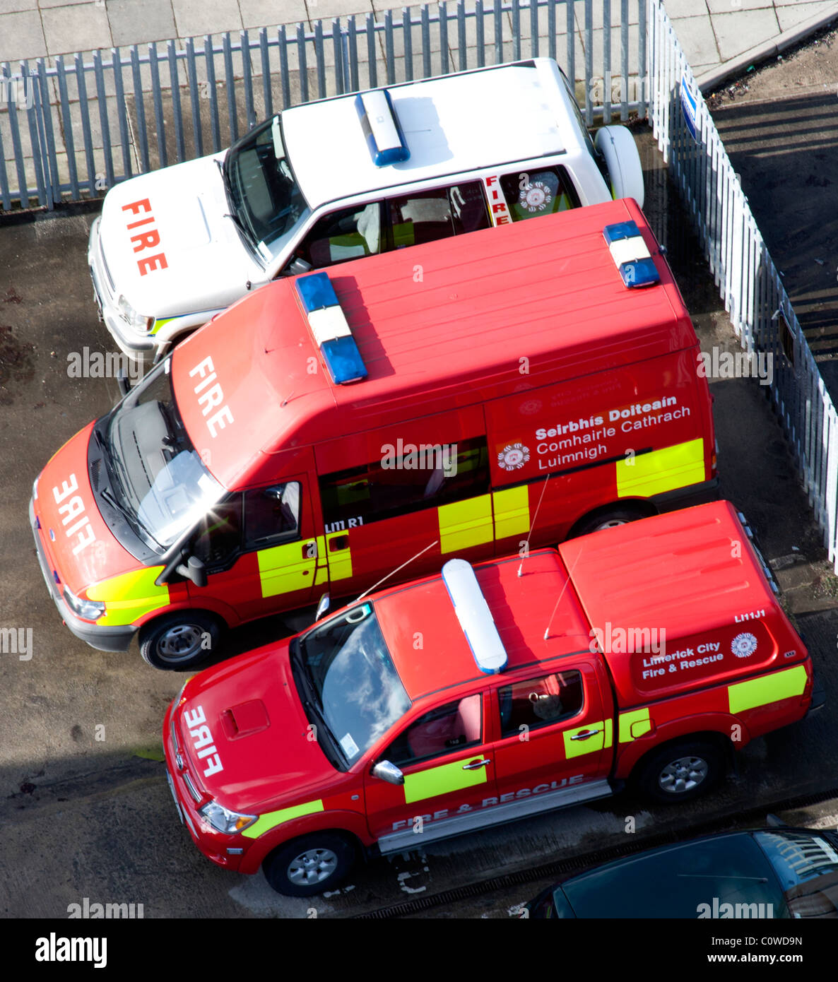 Feuer und Rettung Service-Fahrzeuge, Limerick Irland Stockfoto