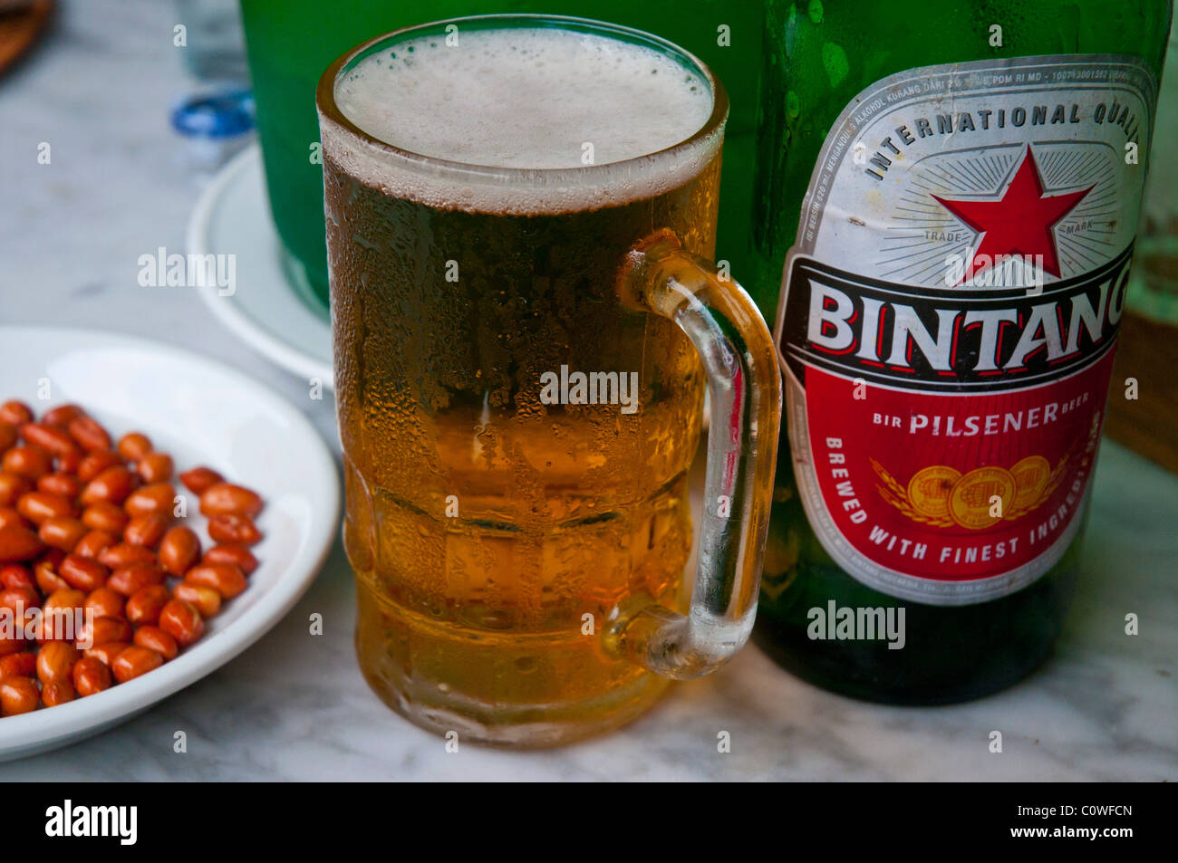 Indonesische Bintang Bier Stockfoto