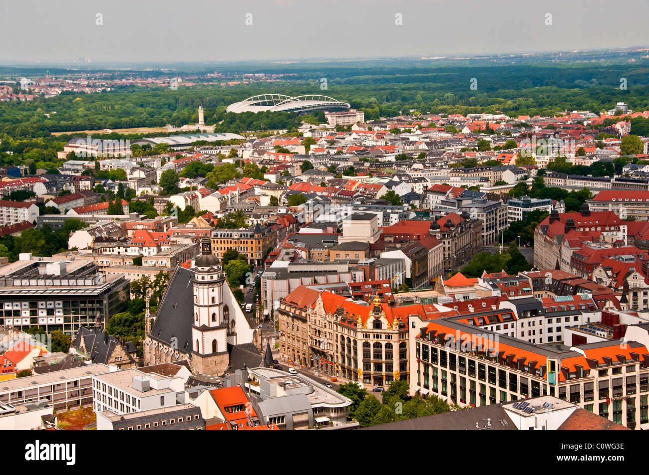 Luftbild Stadt Leipzig, Sachsen, Deutschland Stockfoto