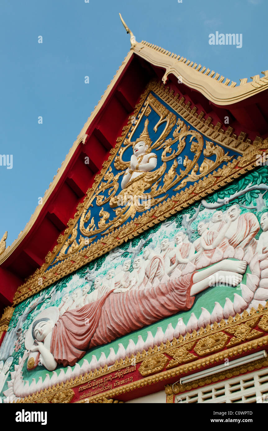 Schlafen, Buddha, Wat Sayamungkhun, Savannakhet, Laos Stockfoto