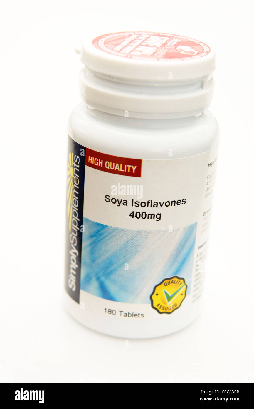 Soja-Isoflavone Tabletten durch den Wechseljahren hilfreich Stockfoto