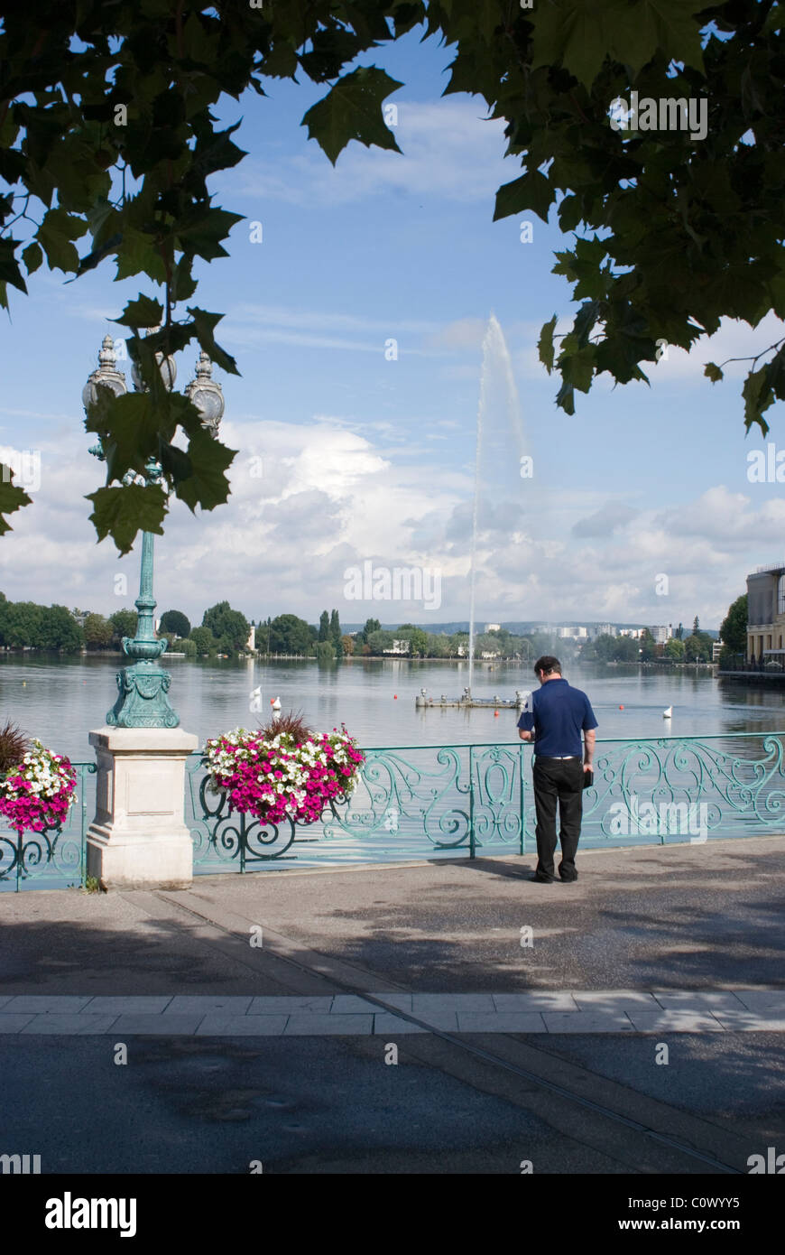 Der See in Enghien-Les-Bains, in der Nähe von Paris Stockfoto