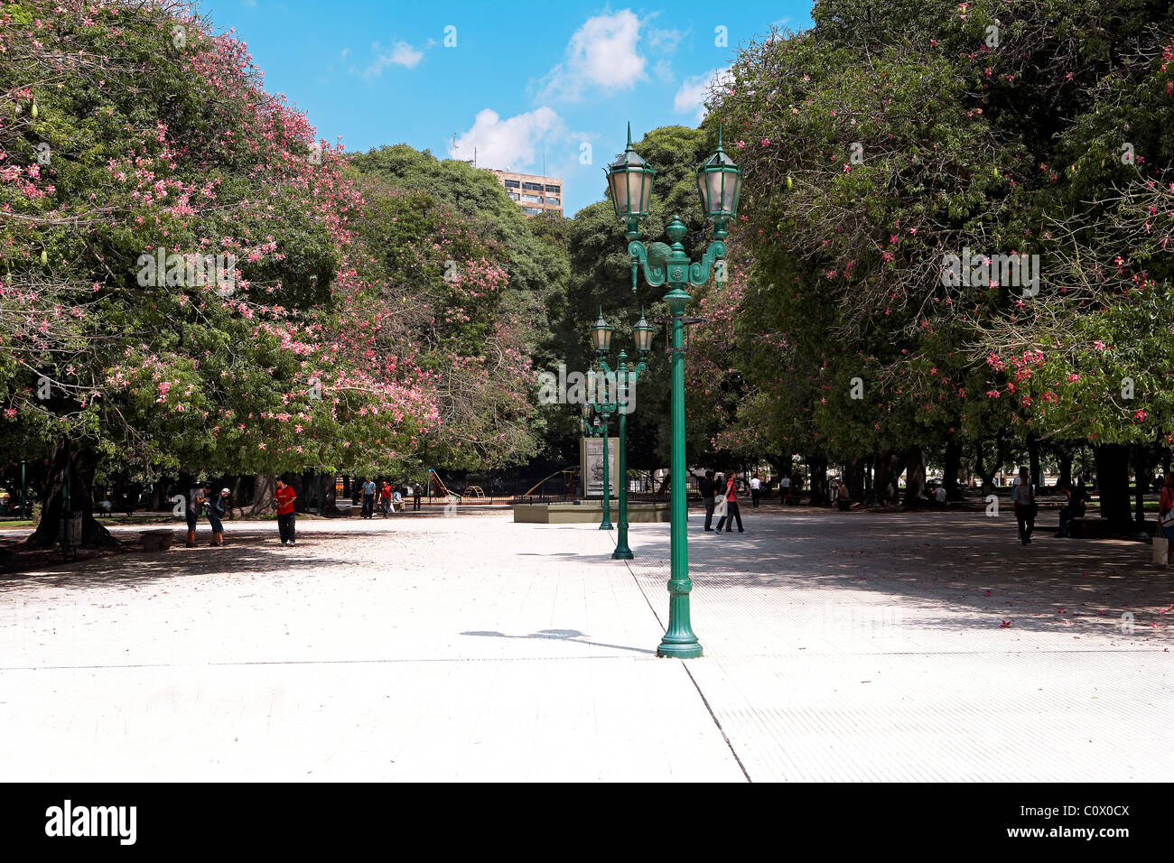Public Square General San Martín in Buenos Aires. Argentinien. Stockfoto