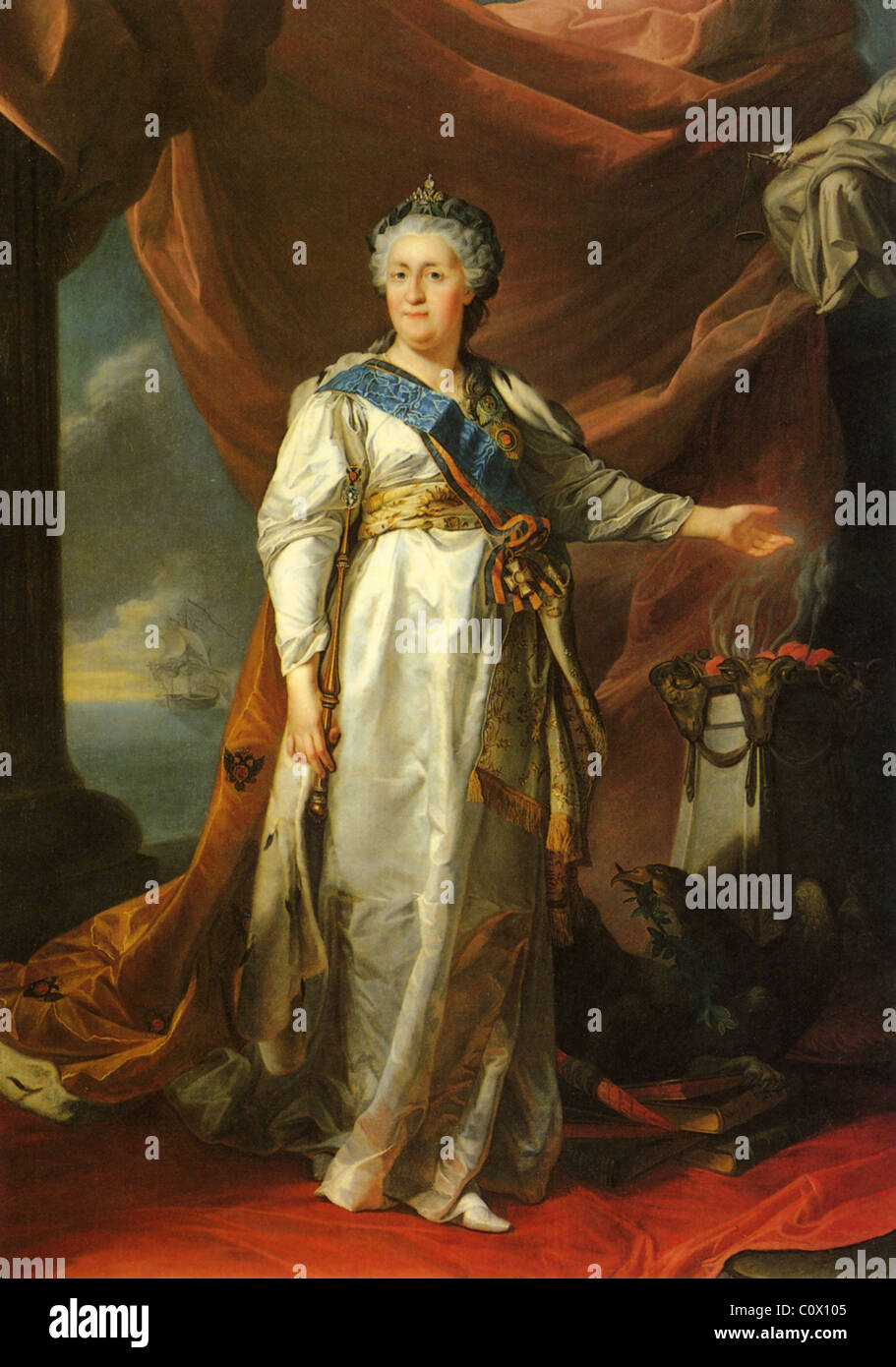 Katharina die große (1729-1796) Kaiserin aller gemalt die Reußen von Johann Baptist Lampi die ältere im Jahre 1793 Stockfoto