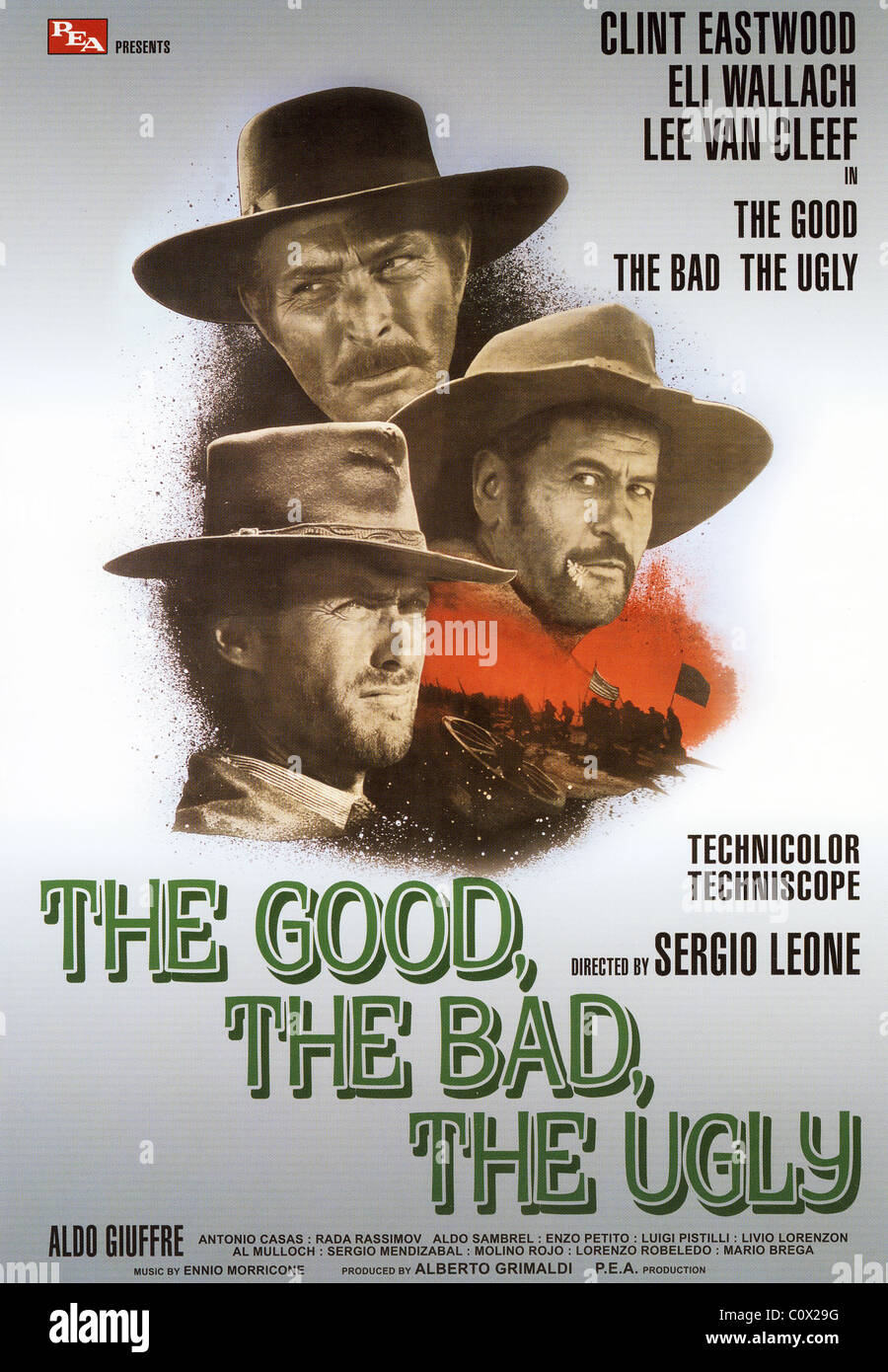 DER gute, der schlechte und das hässliche Poster für 1966 Erbse film mit Clint Eastwood Stockfoto