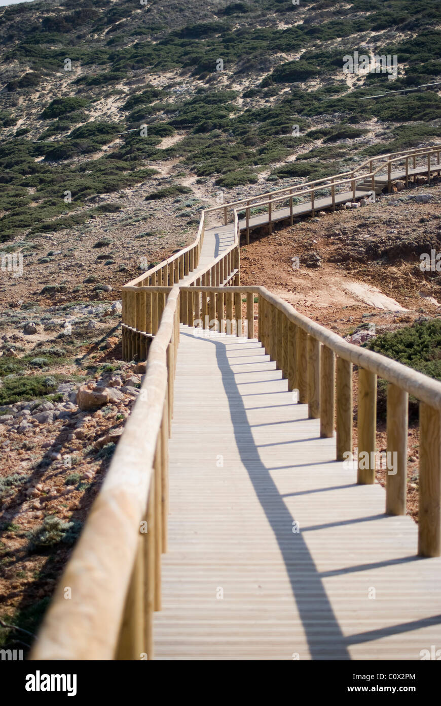 Küstenweg zu Aussichtspunkt. Stockfoto