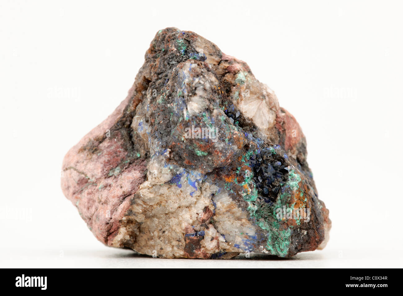 Carbonat Mineral Rock Probe Azurit aus Italien Stockfoto