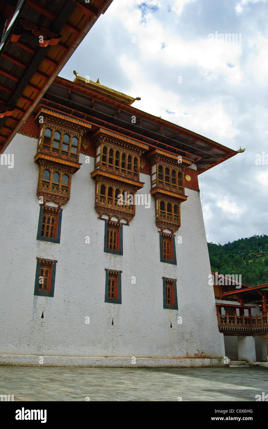 Ein Gebäude in Punakha Dzong, Bhutan Stockfoto