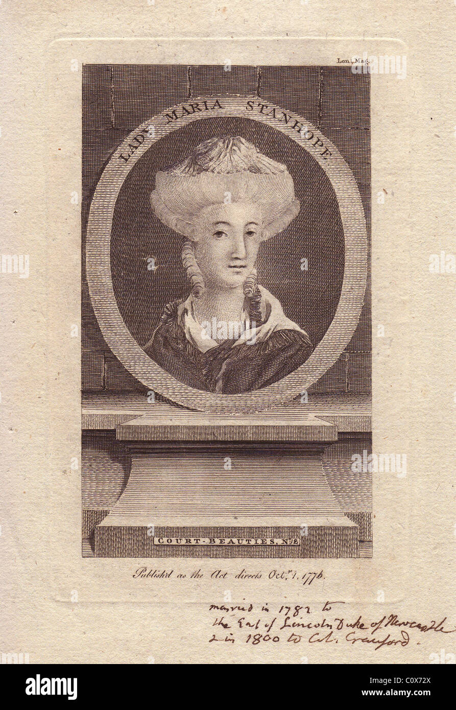 Lady Anna-Maria Stanhope (1760-1834). Stockfoto
