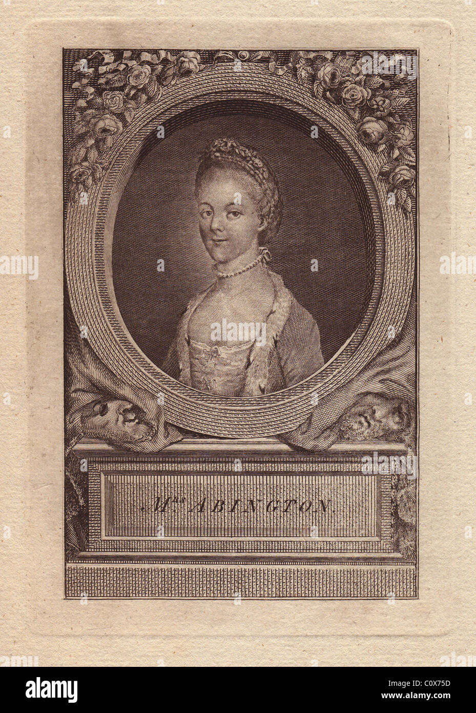 Frau Frances Abington (1737-1815), englische Schauspielerin, die im Theatre Royal Drury Lane und Covent Garden durchgeführt. Stockfoto