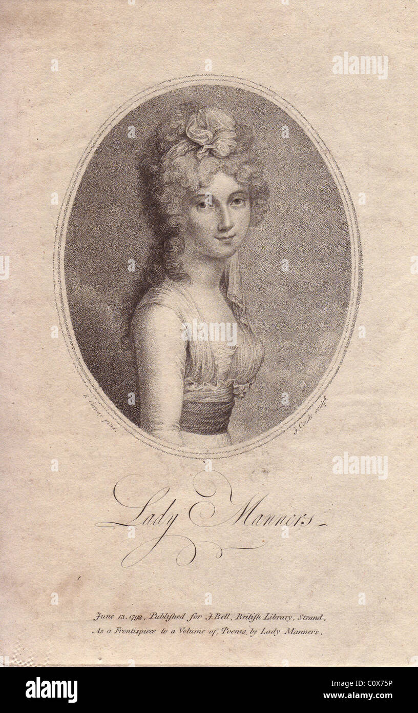 Lady Catherine Rebecca Manieren (1766-1852), irischer Dichter und Kritiker, Ehefrau von Herrn Huntingtower, Baronet of Hanby Hall. Stockfoto