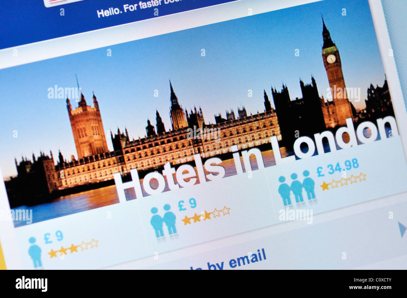 Booking.com Reservierung Reiseportal Stockfoto