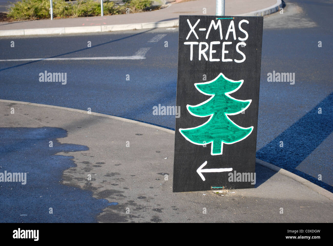 Melden Sie sich für Xmas Tree Weihnachtsgeschäft. Stockfoto