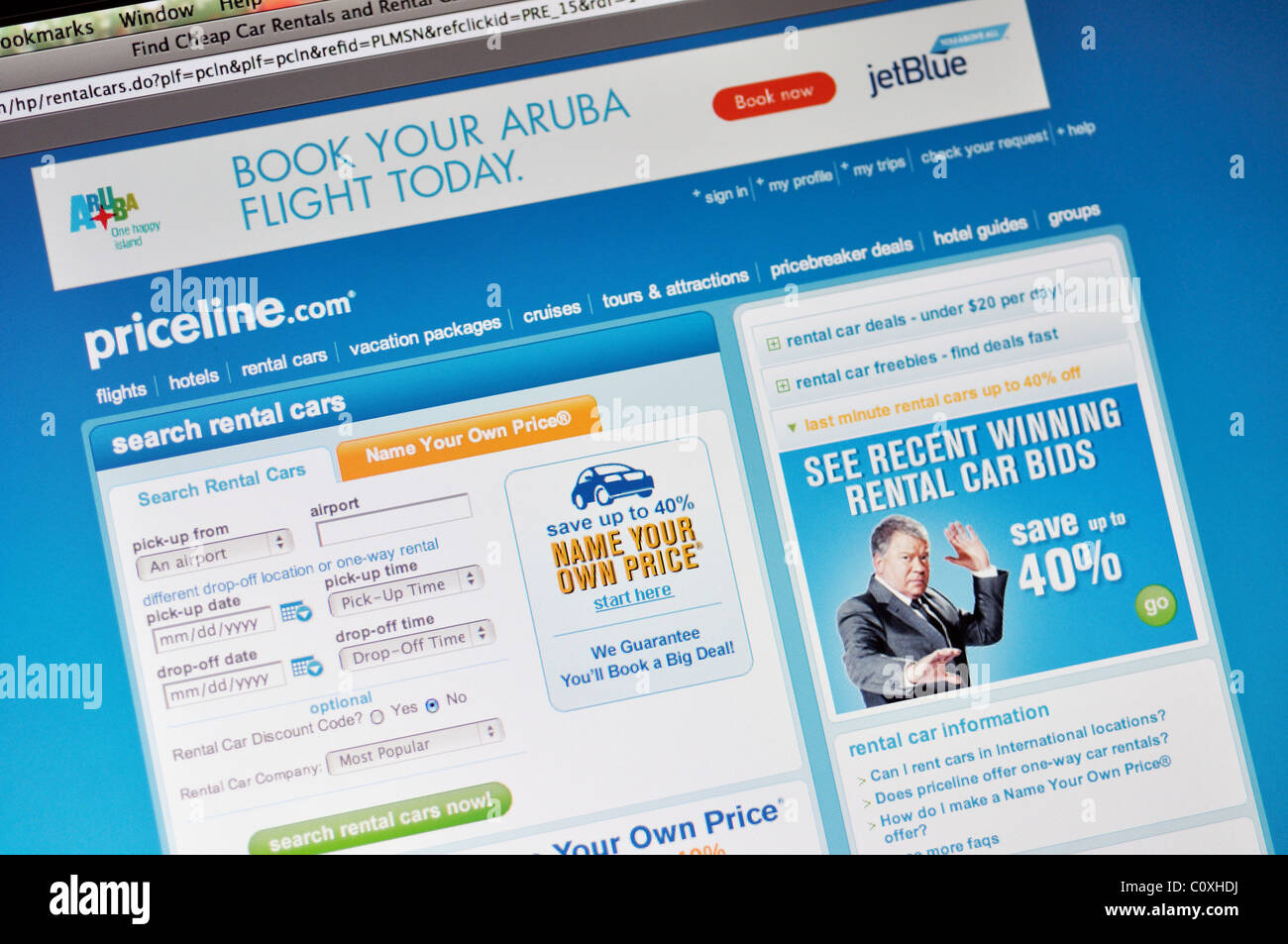 Priceline-Webseite Stockfoto