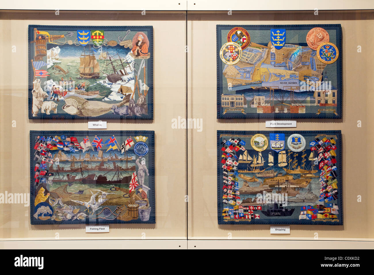 Der Rumpf-Tapete auf dem Display in der Guildhall, Rumpf Stockfoto