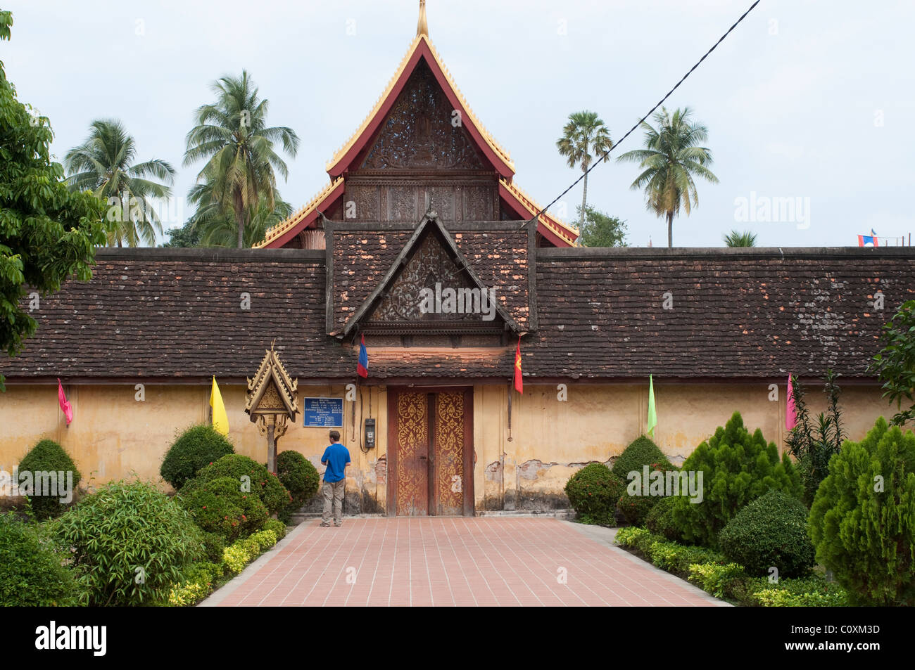 Haupteingang, Wat Sisaket, Vientiane, Laos Stockfoto