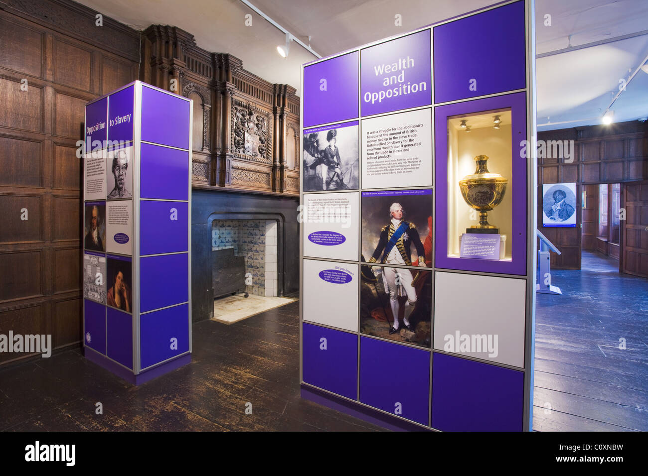 Zeigt im Inneren Wilberforce House Museum in Hull, East Yorkshire, UK Stockfoto