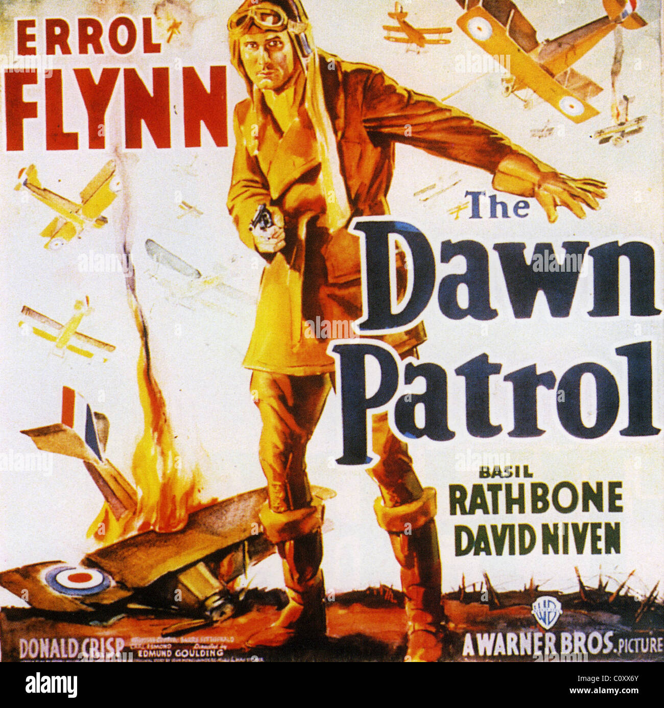 DAWN PATROL Poster für 1938 Warner film mit Errol Flynn Stockfoto