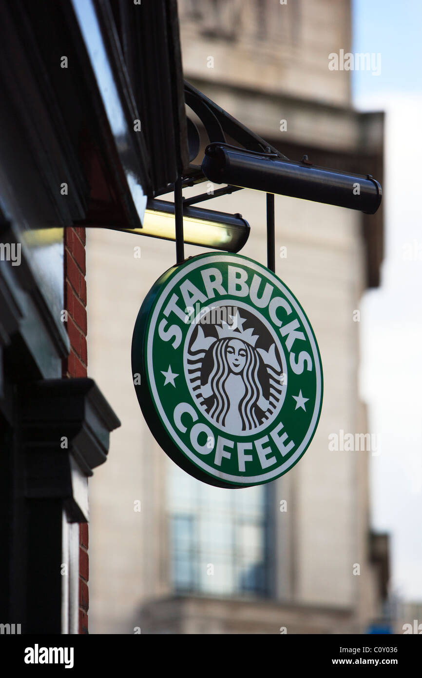 Starbucks Coffee Zeichen und Logos Stockfoto