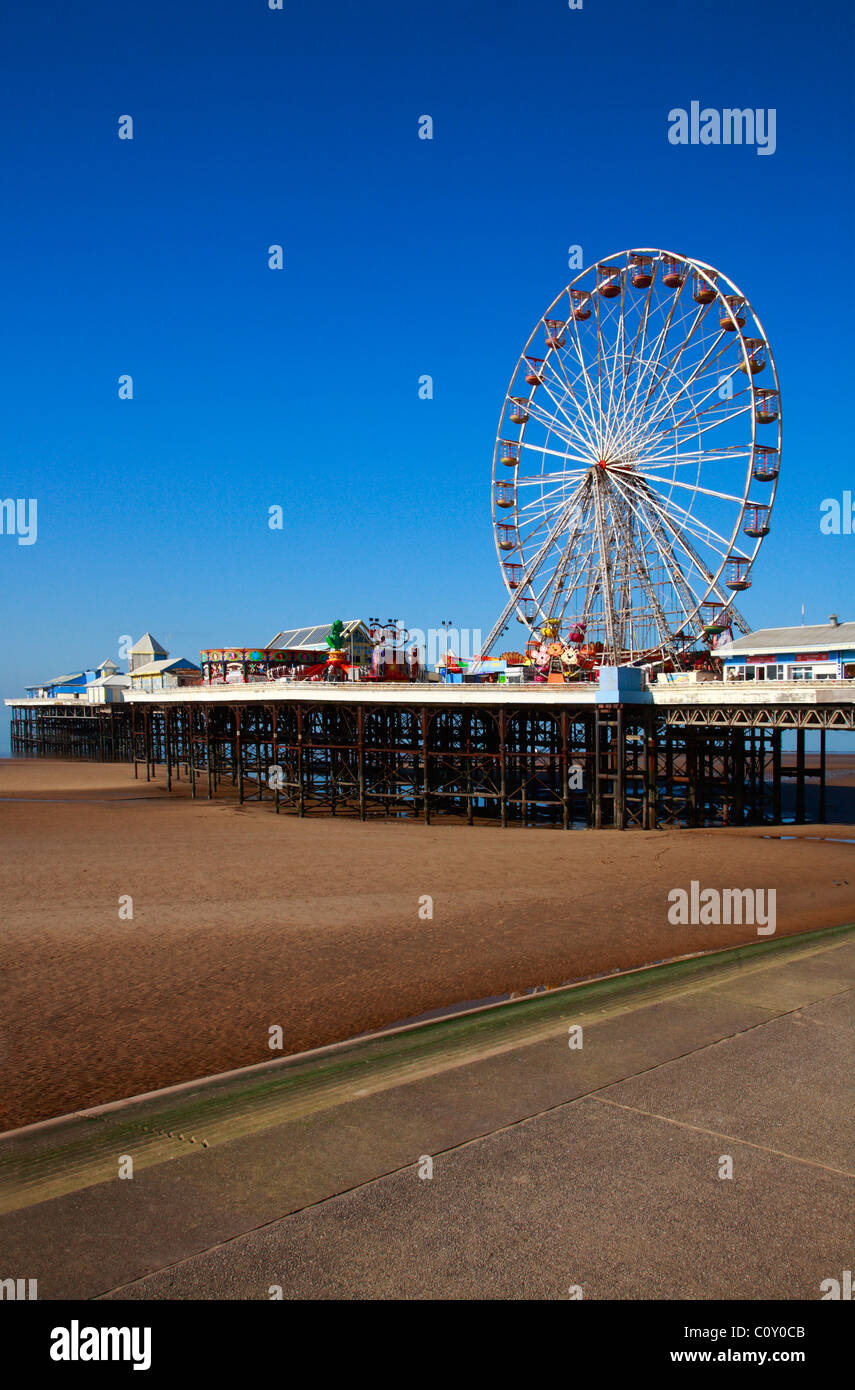 Blackpool Pier und Riesenrad England UK-Vereinigtes Königreich-Europa Stockfoto