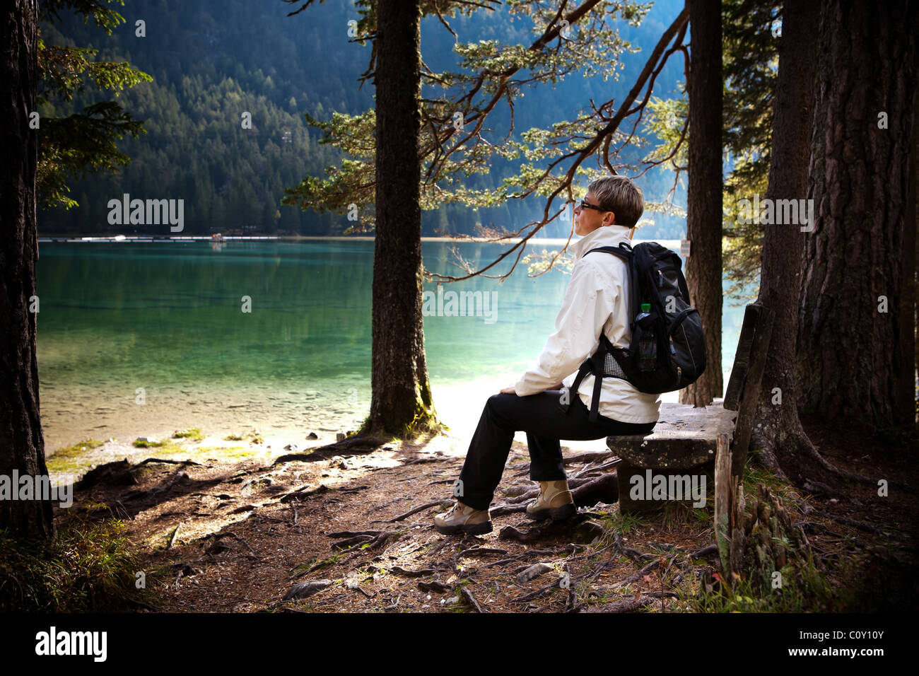 Lago di Dobiacco Stockfoto