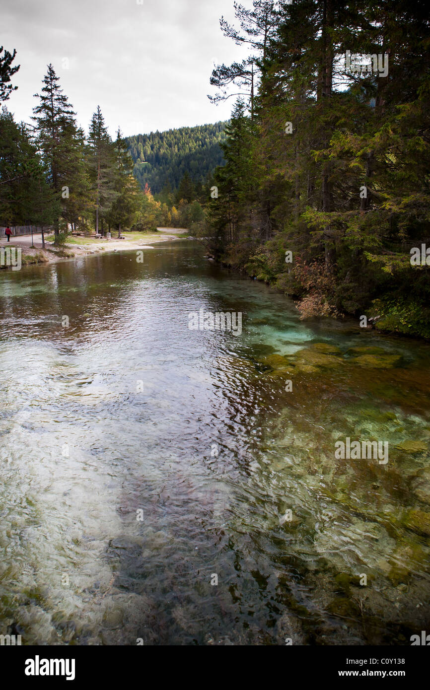 Lago di Dobiacco Stockfoto