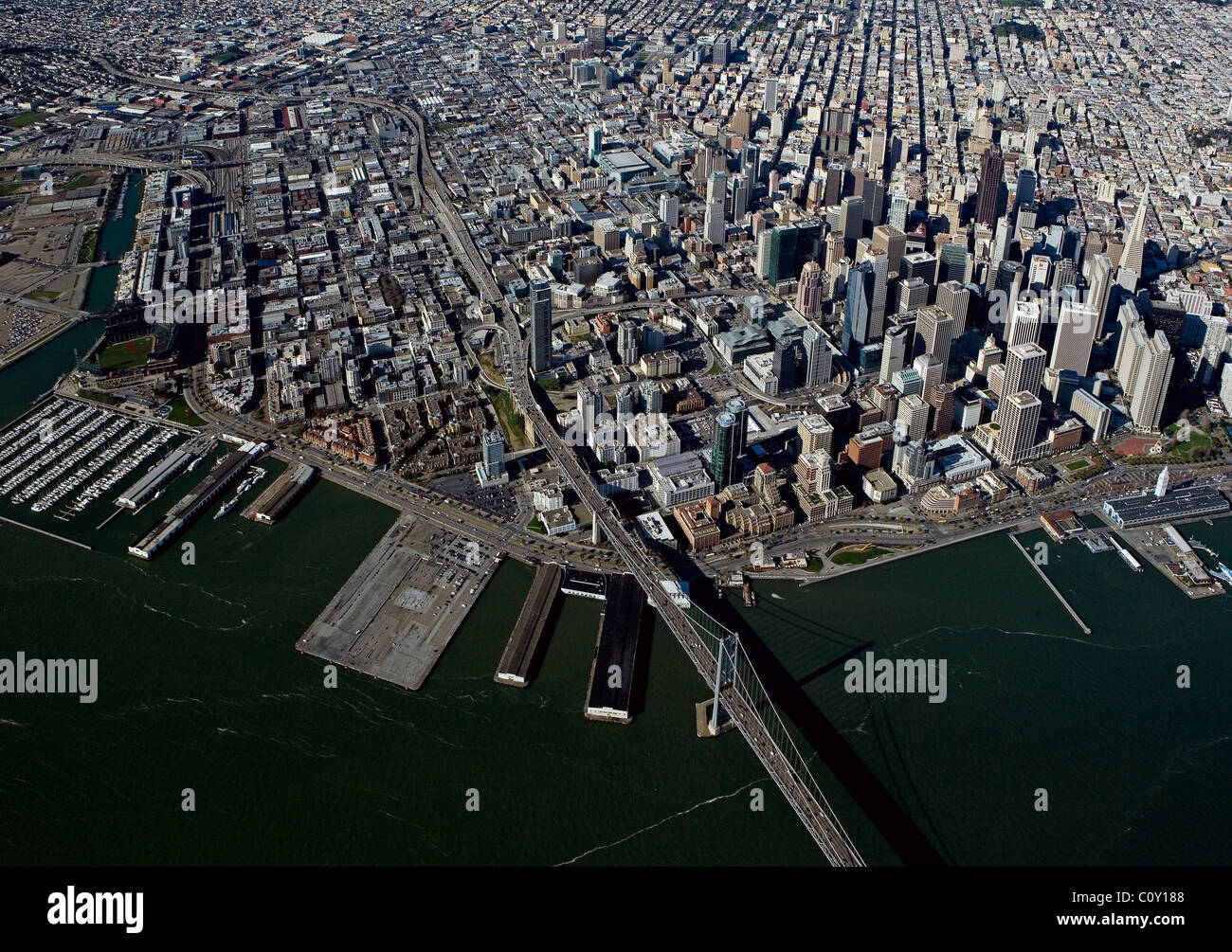 Luftaufnahme über San Francisco Kalifornien Stockfoto