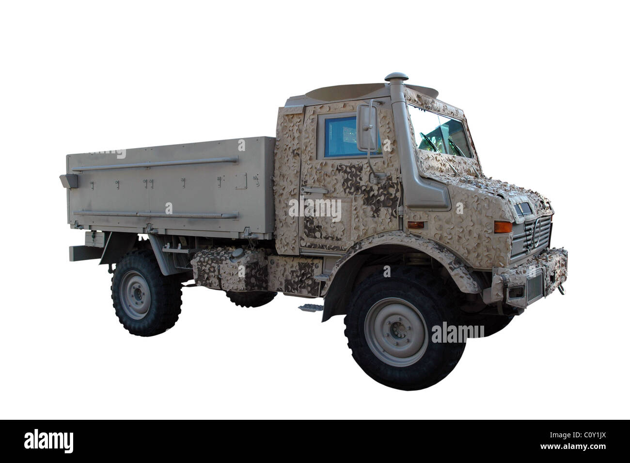 Armee LKW isoliert auf weiss Stockfoto