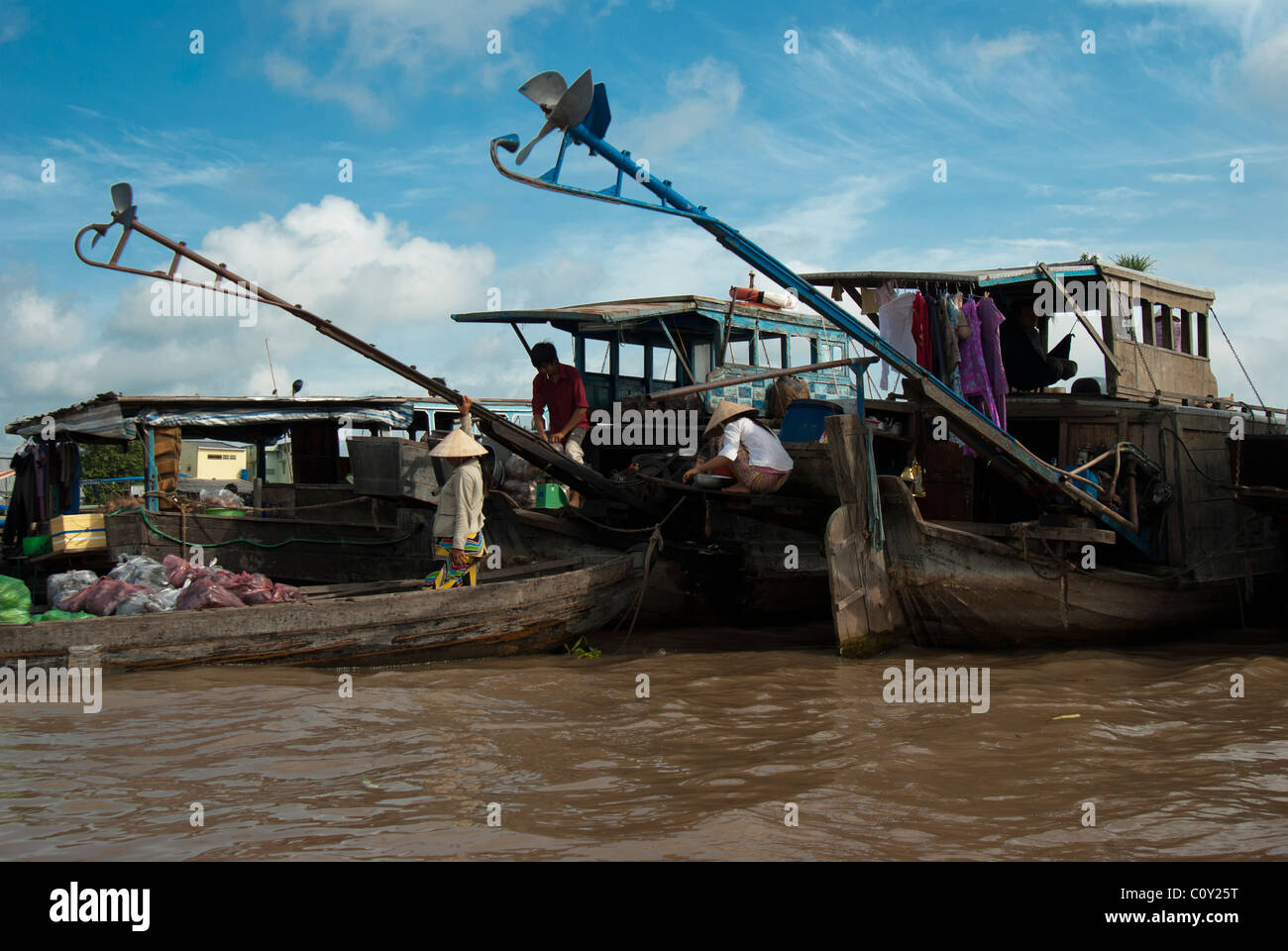 Cai Rang schwimmende Markt, Mekong-Delta, Vietnam Stockfoto