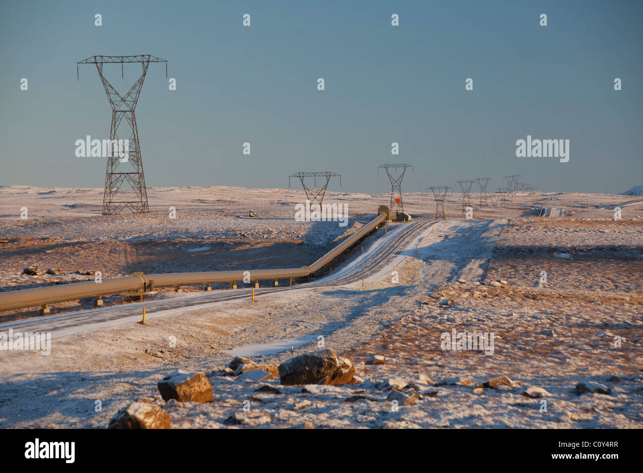 er Hellisheidi Geo Wärmekraftwerk in Hengill Südwest Island gelegen. Stockfoto