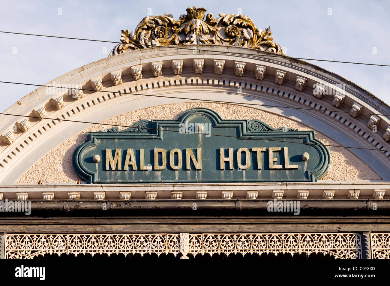 Maldon Hotel Straßenszene, Victoria, Australien Stockfoto