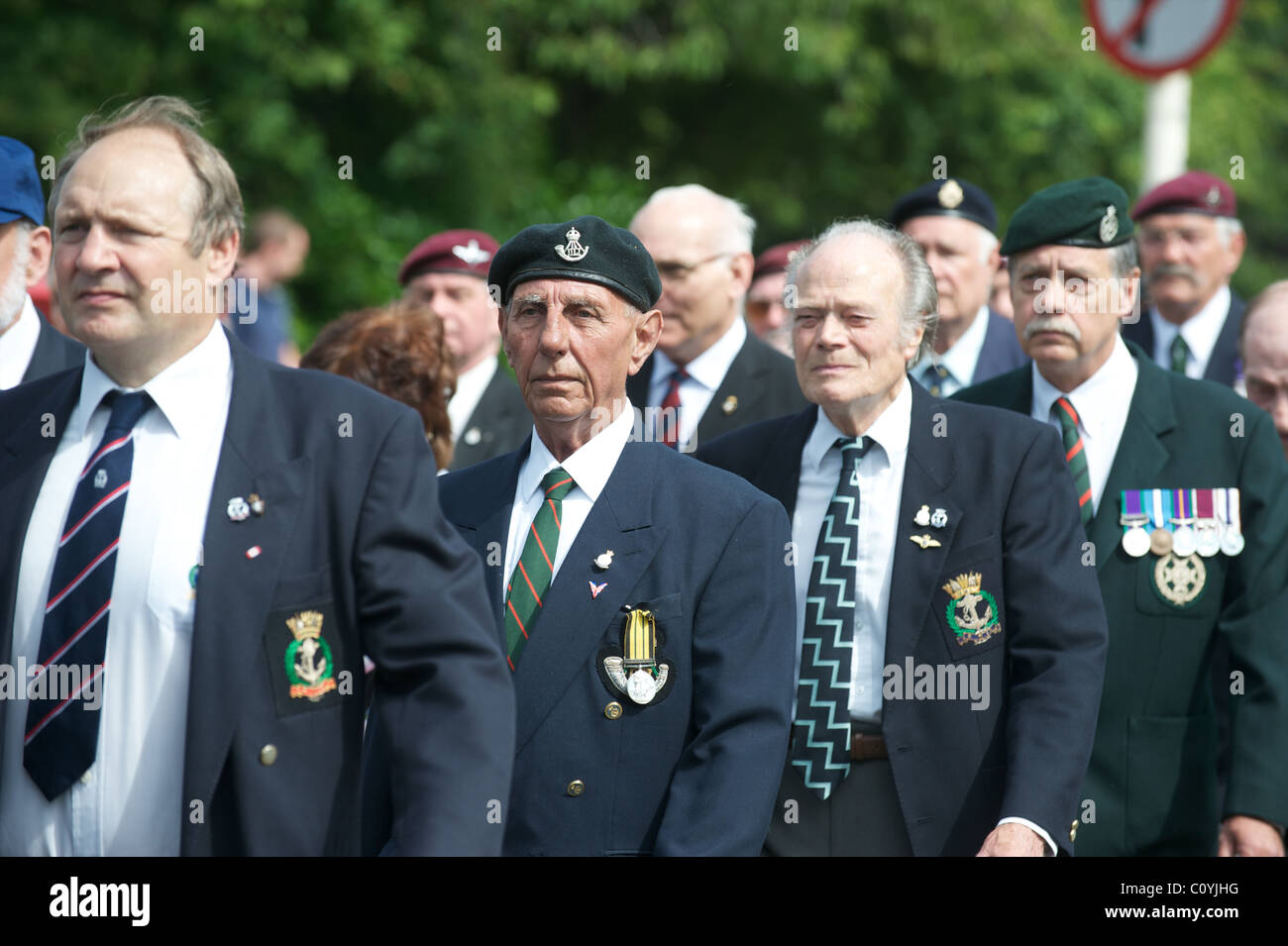 Kriegsveteranen März am Volkstrauertag Stockfoto