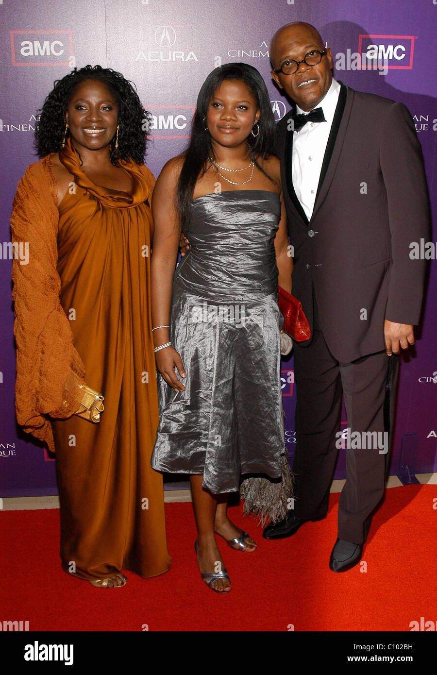 LaTanya Richardson, Zoe Jackson und Samuel L. Jackson 23rd Annual American Cinematheque ehrt Samuel. Statt am Stockfoto