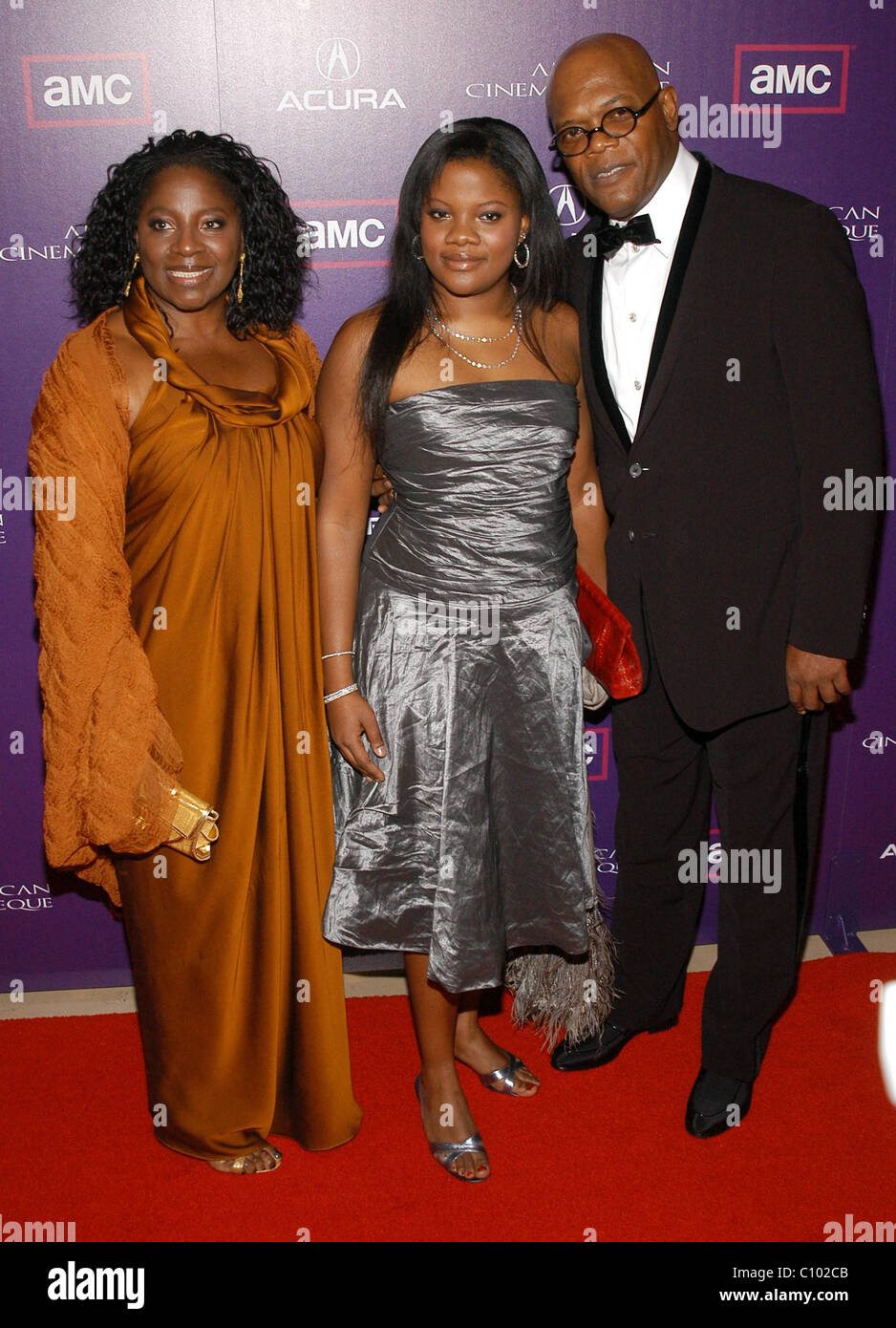 LaTanya Richardson, Zoe Jackson und Samuel L. Jackson 23rd Annual American Cinematheque ehrt Samuel. Statt am Stockfoto