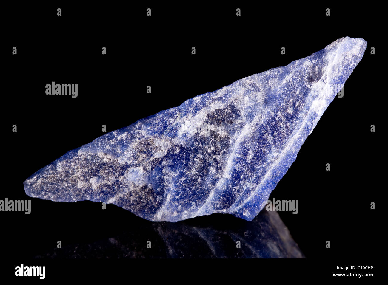 Blauer Aventurin Bergkristall - eine Vielzahl von Chalcedon Stockfoto