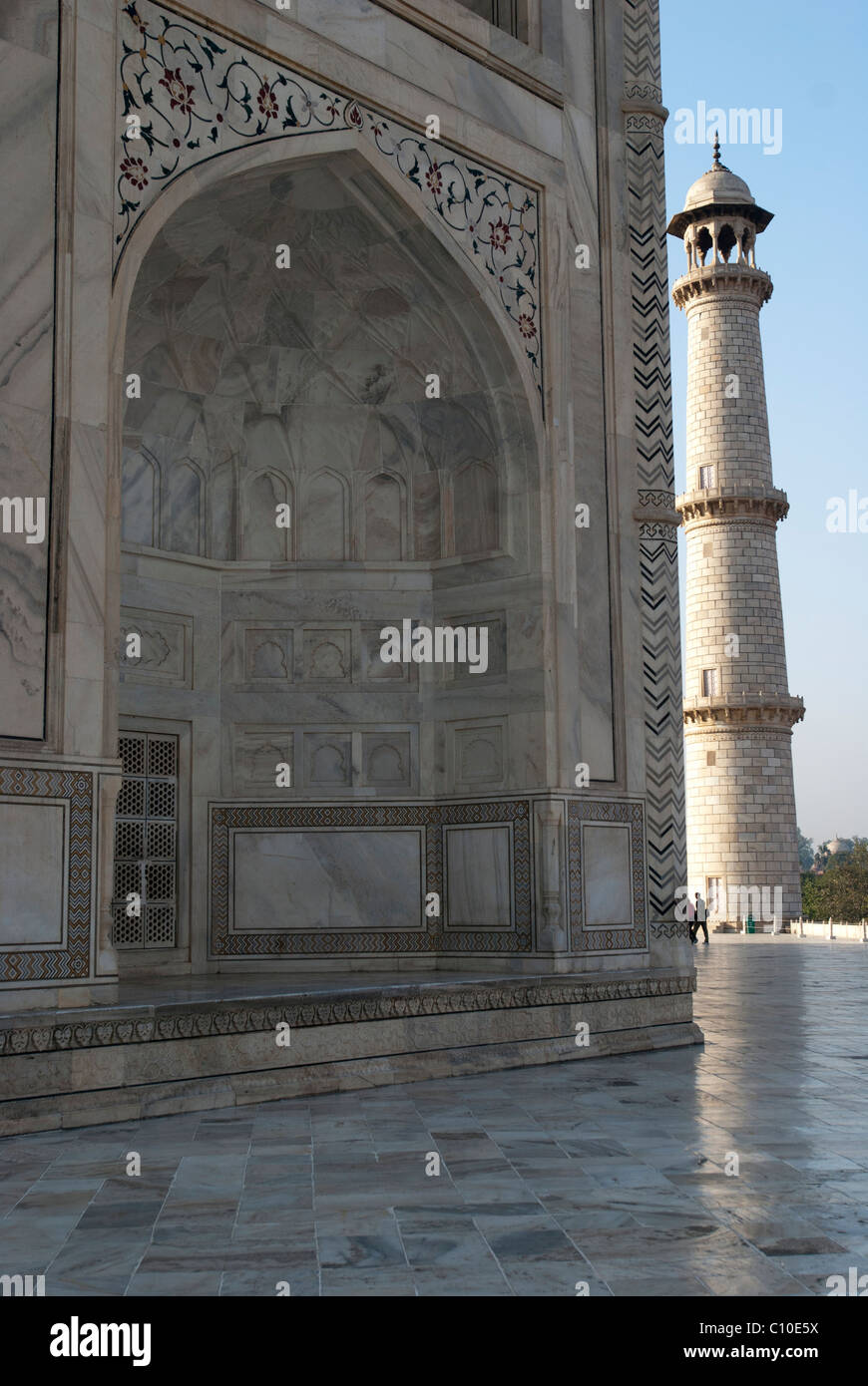 Taj Mahal, Detail eines Bogens, Agra, Indien Stockfoto