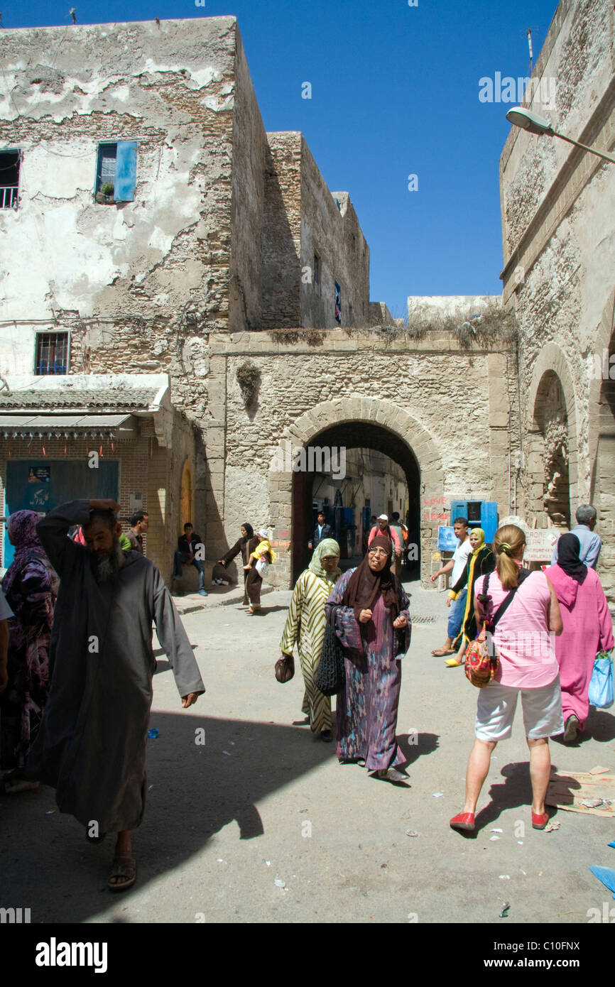 Street Scene, Essaouira, Marokko Nordafrika Stockfoto