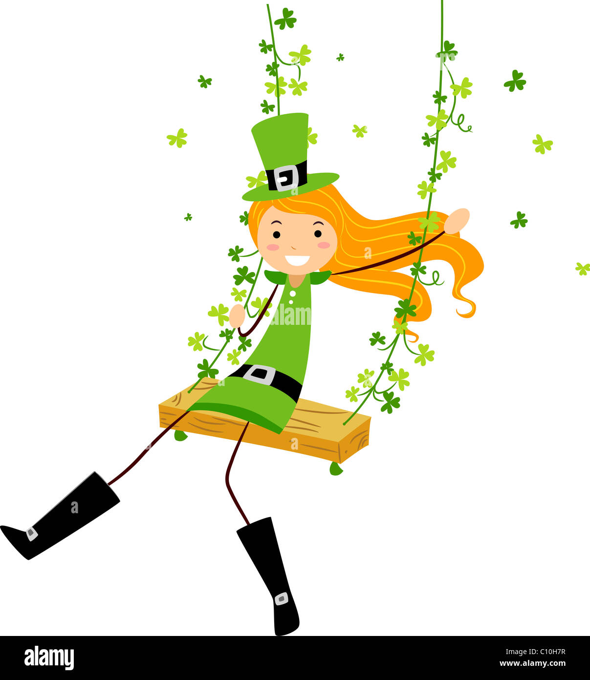 Beispiel für ein Mädchen auf einer Schaukel Stockfoto