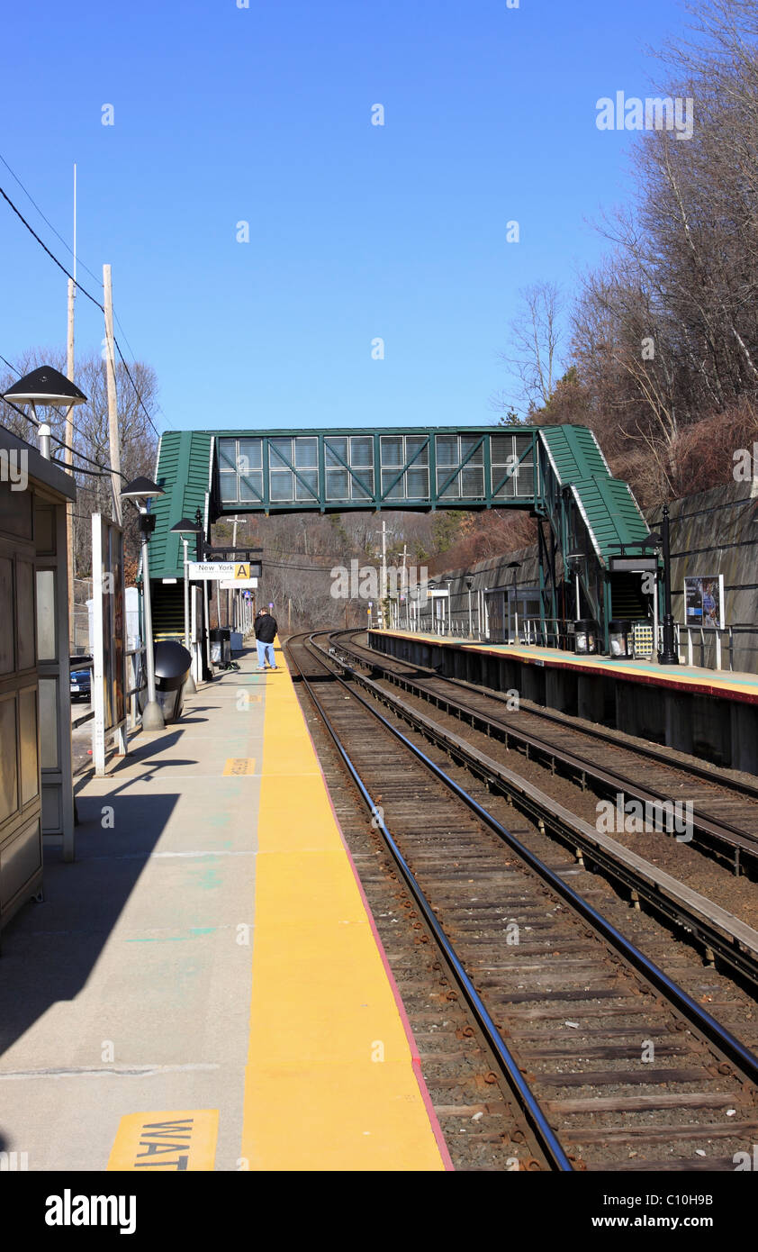 Cold Spring Harbor Bahnhof, Long Island NY Stockfoto