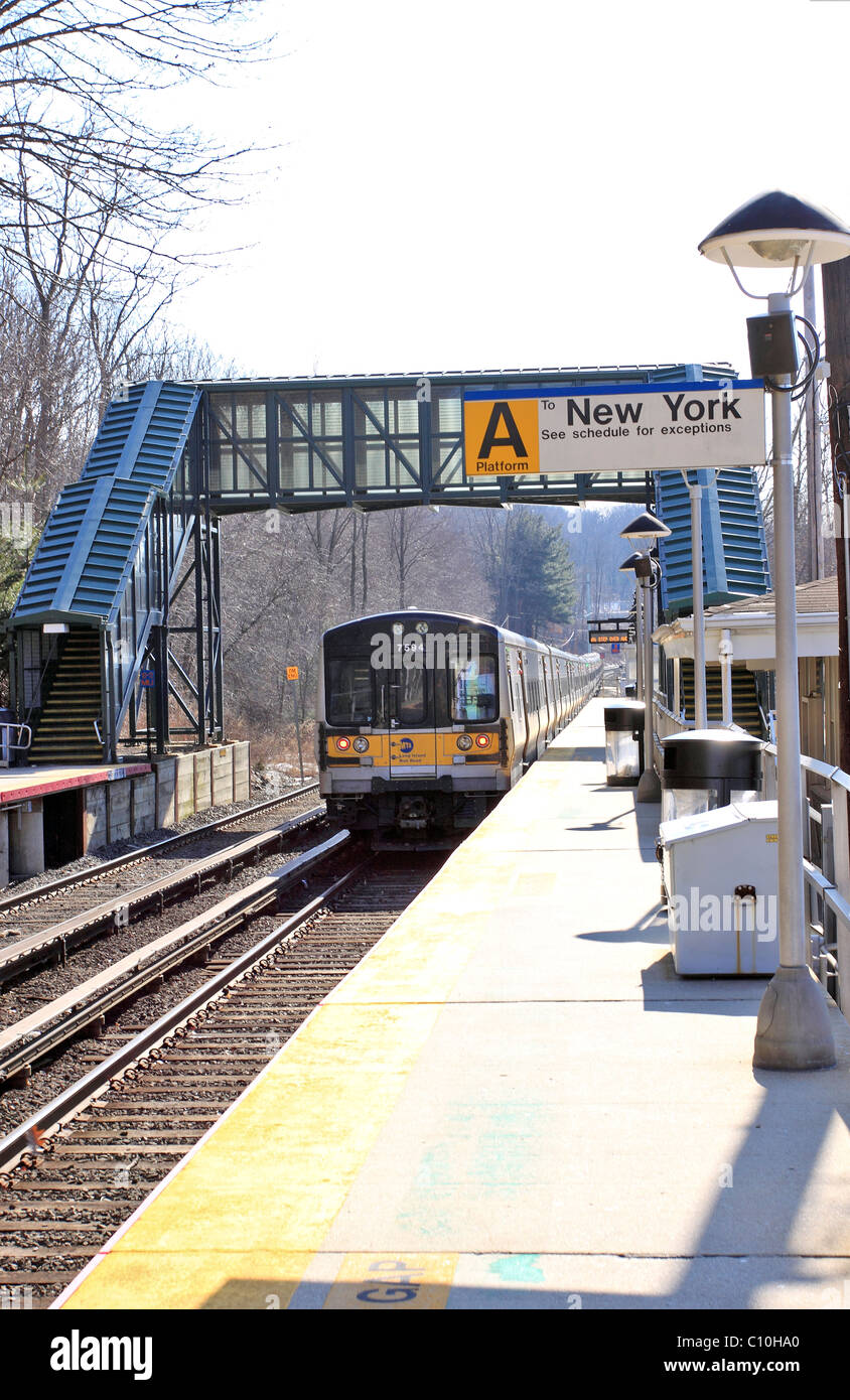 Cold Spring Harbor Bahnhof, Long Island NY Stockfoto