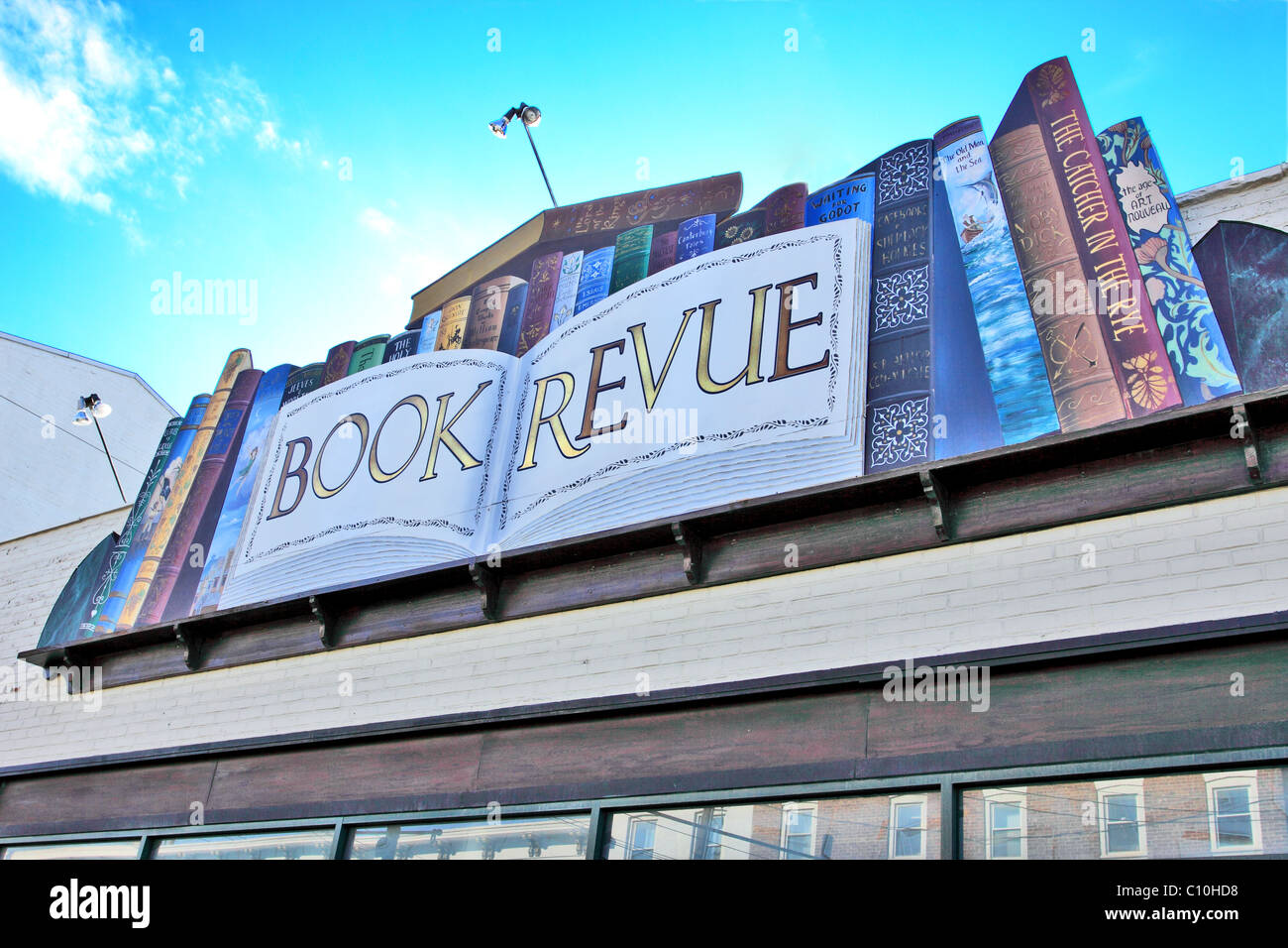Das Buch Revue unabhängigen Buchhandlung, Huntington, Long Island Stockfoto