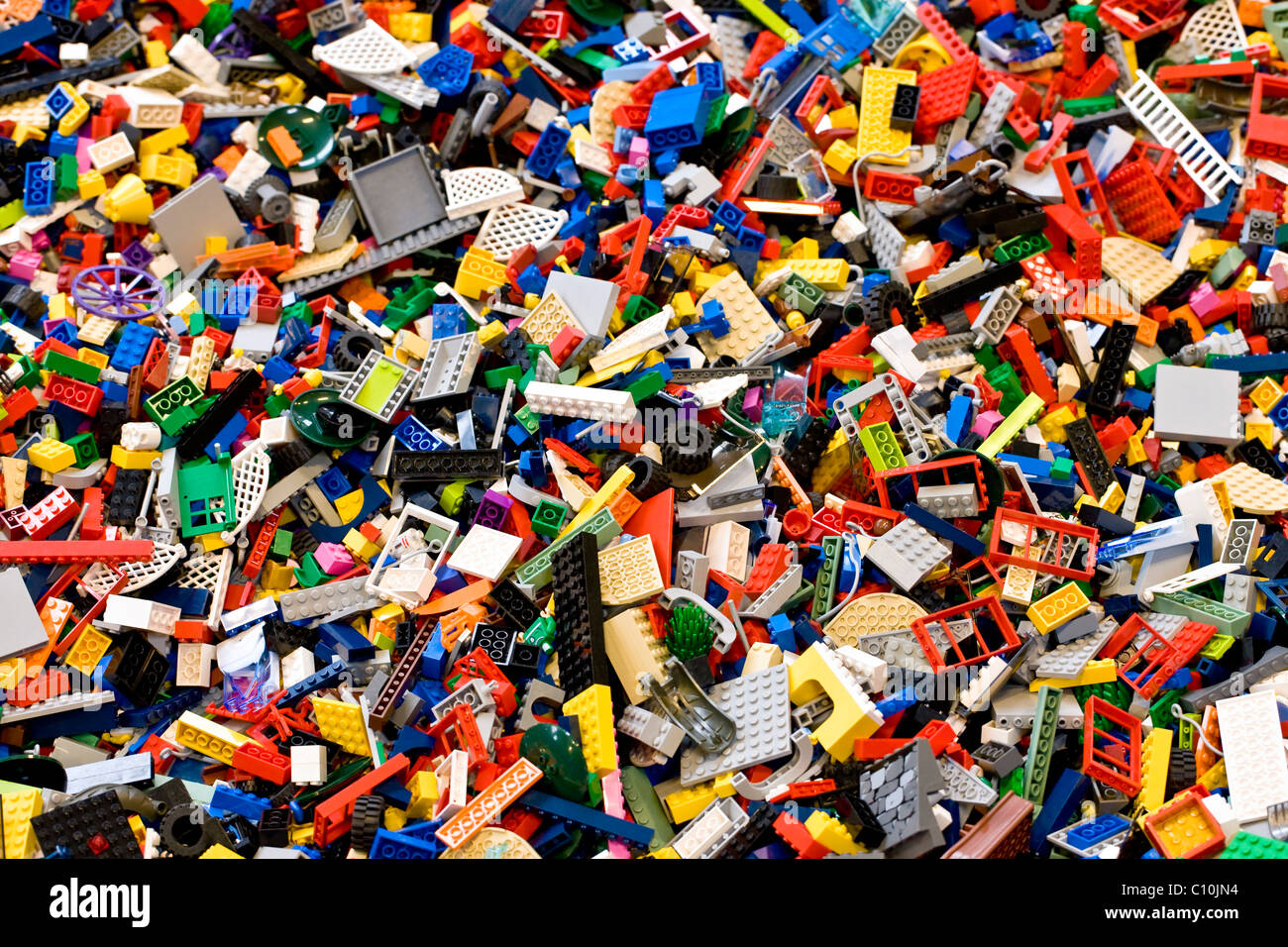 Haufen von Lego-Steinen Stockfoto