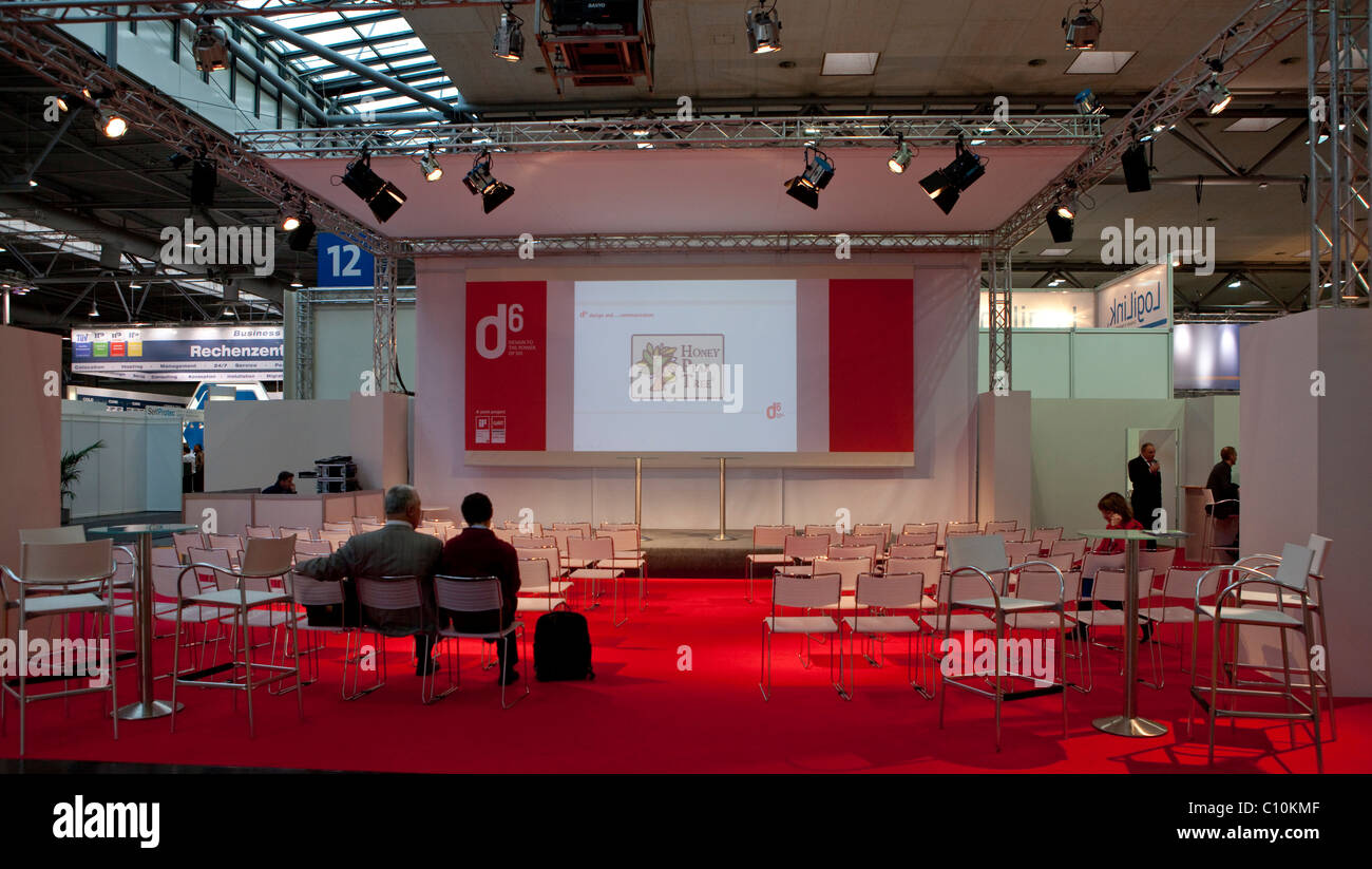 Leere Auditorium, Internationale Computermesse CEBIT internationalen Computermesse, Hannover, Niedersachsen, Deutschland, Europa Stockfoto