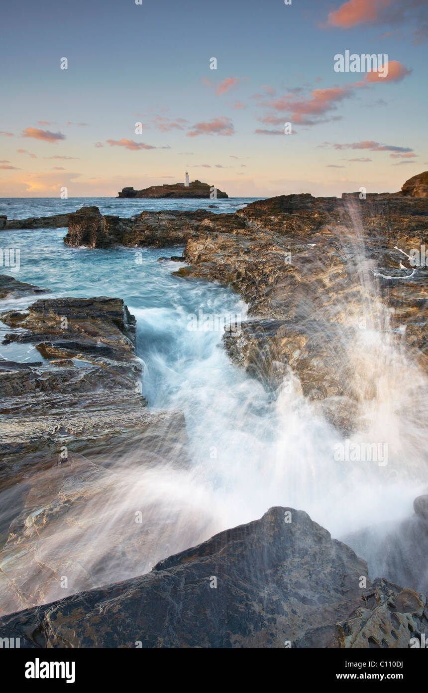 Godrevy Splash Stockfoto