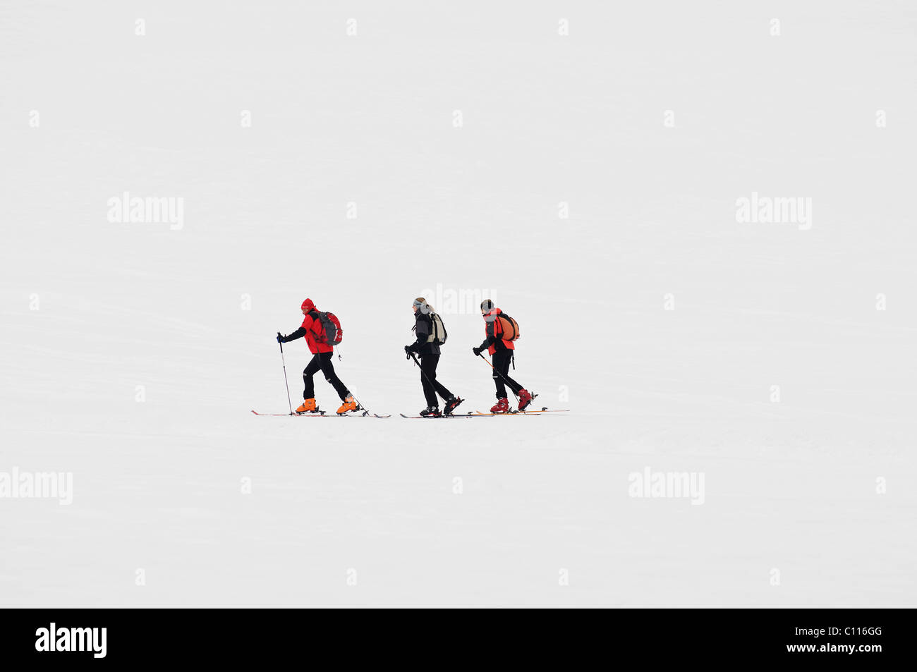 Drei Ski-Wanderer Stockfoto