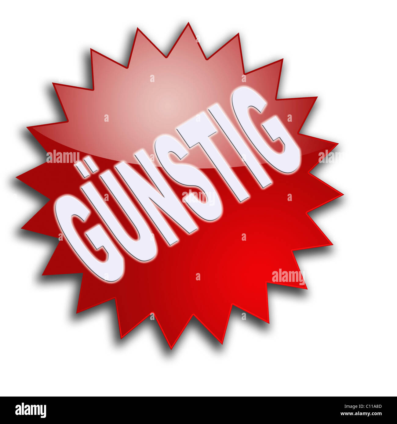 Guenstig billig-Schriftzug Stockfoto