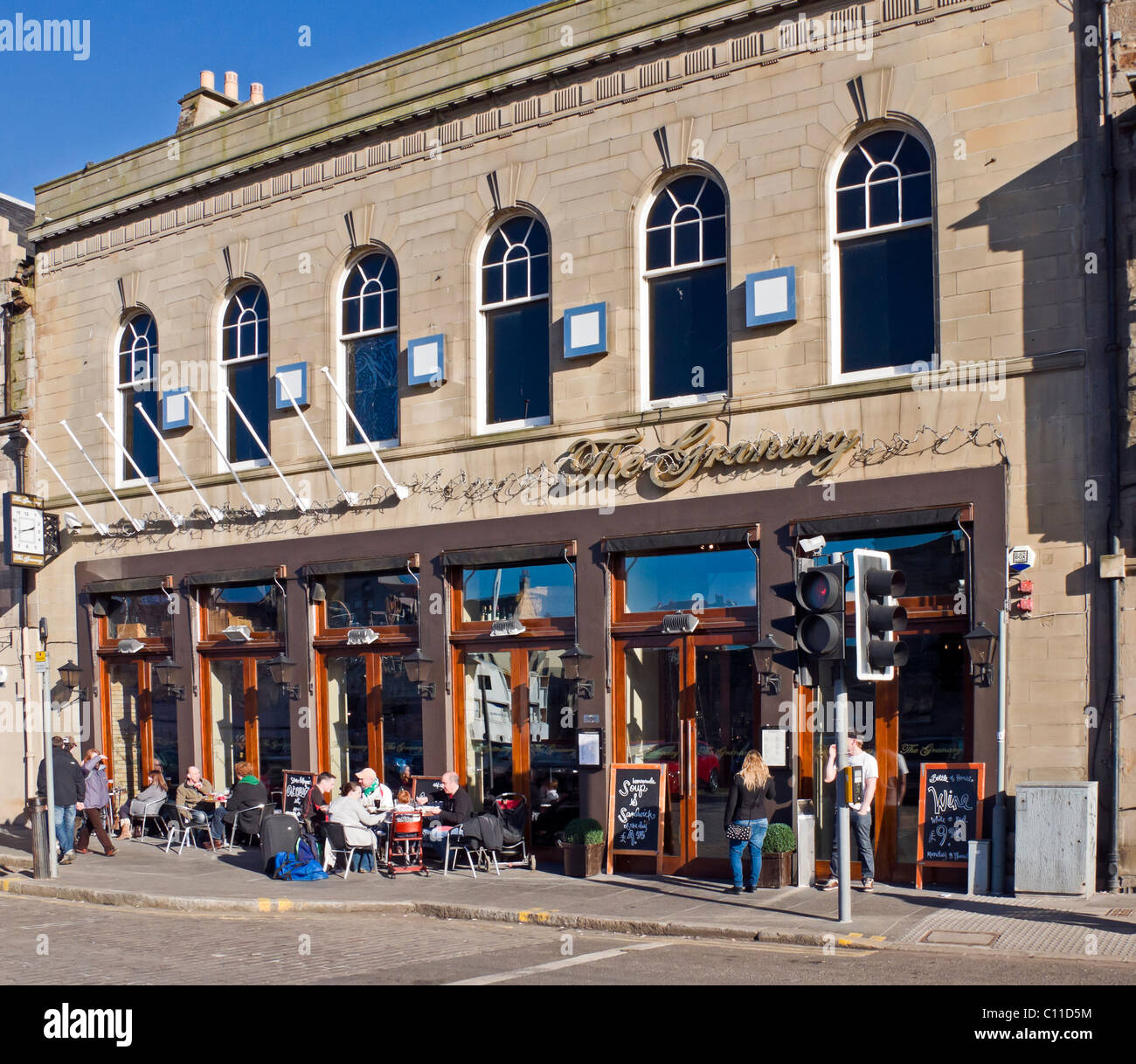 Restaurant und bar The Granary on The Shore in Leith Harbour Edinburgh Schottland Stockfoto