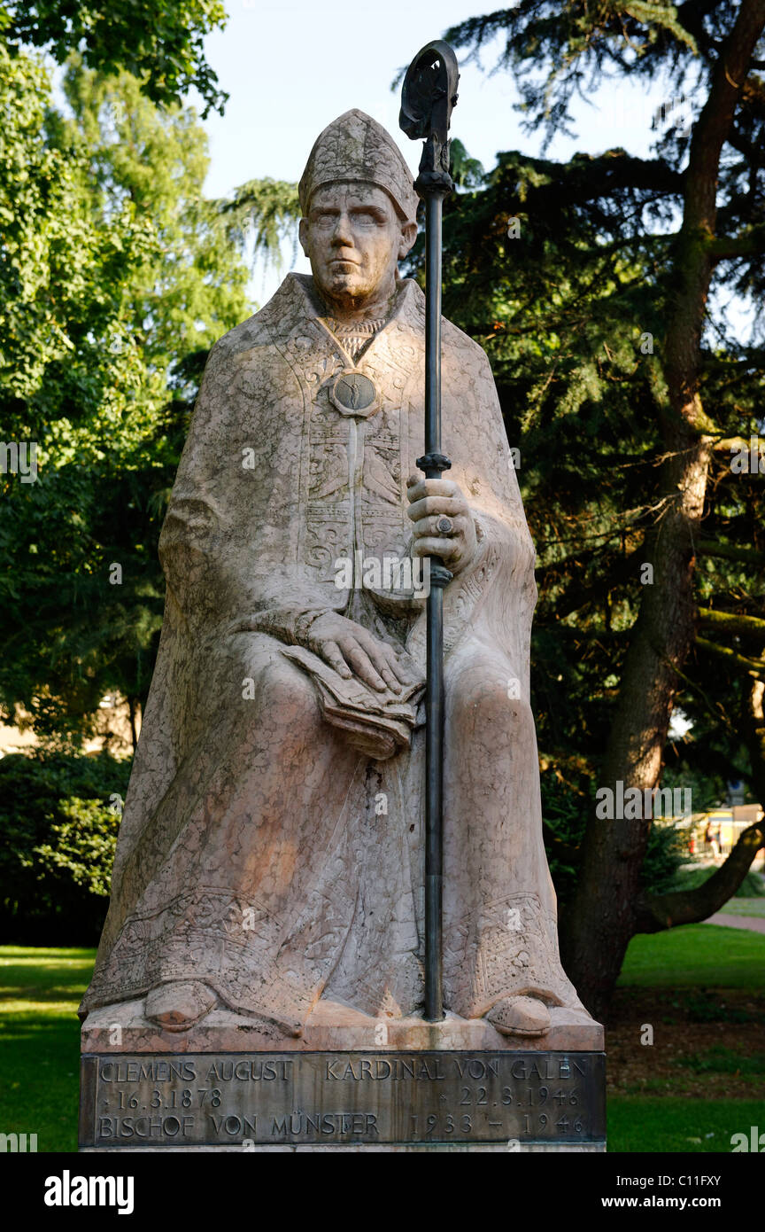 Denkmal von Clemens August Kardinal Graf von Galen, bin 1878-1946, Haltern, siehe, Nordrhein-Westfalen, Deutschland, Europa Stockfoto